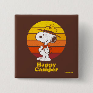 Chapa Cuadrada Snoopy   Beagle Scout - Camper feliz
