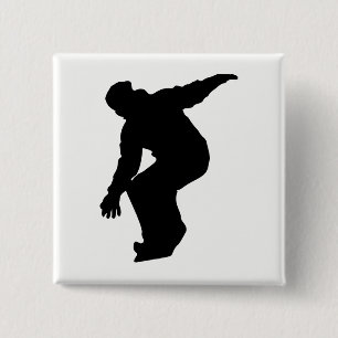 Chapa Cuadrada Snowboarder Silhouette