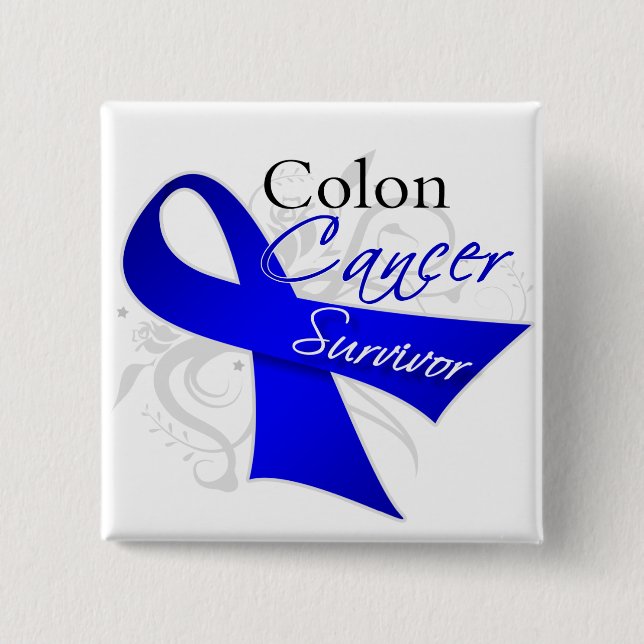 Chapa Cuadrada Sobreviviente - Cáncer de Colón (Anverso)