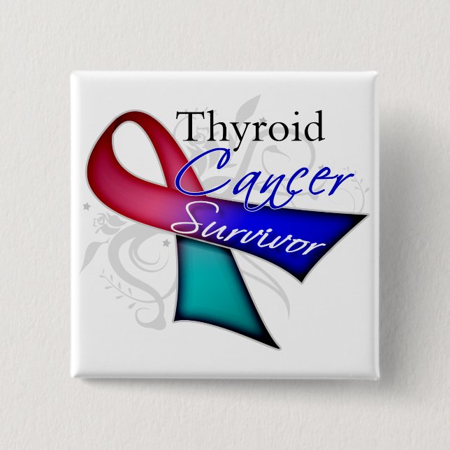 Chapa Cuadrada Sobreviviente - Cáncer tiroideo (Anverso)