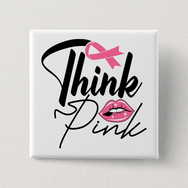 Chapa Cuadrada Sobreviviente de cinta rosa para combatir el cánce (Anverso)