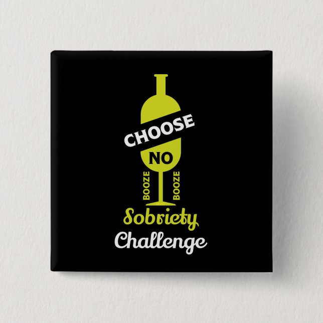 Chapa Cuadrada Sobriedad del alcohol Apoyo Teetotal sin alcohol (Anverso)