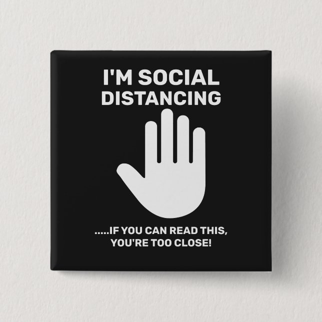 Chapa Cuadrada Social Distancing Antisocial Introvert Stay Away (Anverso)