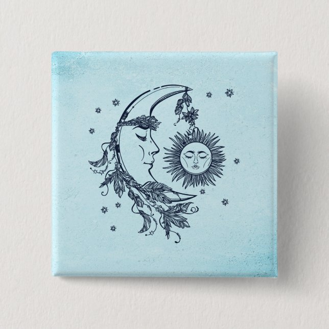 Chapa Cuadrada Sol y Luna (Anverso)