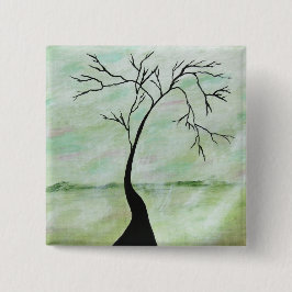 Chapa Cuadrada Solamente esperé el árbol torcido del arte