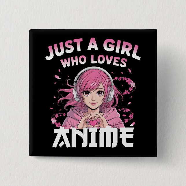 Chapa Cuadrada Sólo un chica que ama el anime (Anverso)
