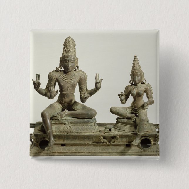Chapa Cuadrada Somaskanda, Chola, Tamil Nadu (bronce) (Anverso)