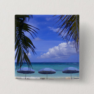 Chapa Cuadrada sombrillas en la playa, St. Maarten, Caribe
