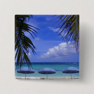 Chapa Cuadrada sombrillas en la playa, St. Maarten, Caribe