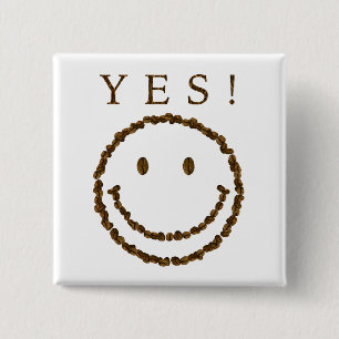 Chapa Cuadrada Sonríe con granos de café