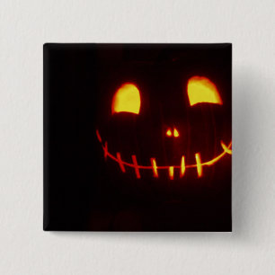 Chapa Cuadrada Sonriente Halloween Jack-o-Lantern