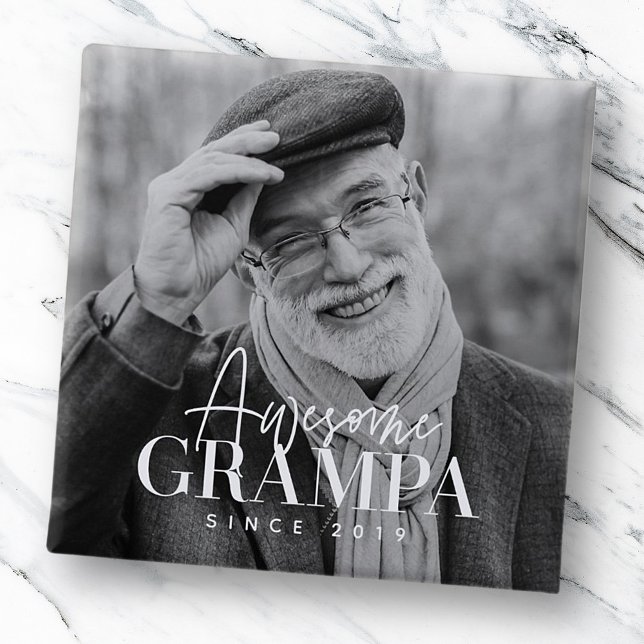 Chapa Cuadrada Sorprendente papá desde 2000 simple foto Personali (Subido por el creador)