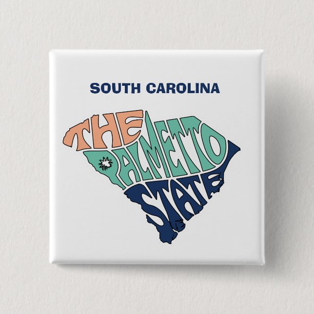 Chapa Cuadrada South Carolina Nickname Word Art (Anverso)