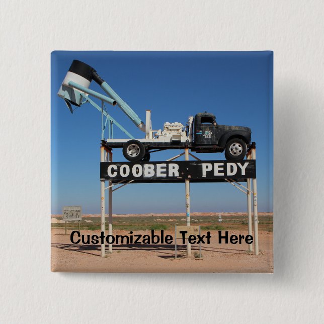 Chapa Cuadrada Souvenir personalizado de Coober Pedy (Anverso)