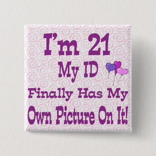 Chapa Cuadrada Soy 21 Button ID
