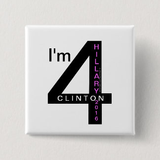 Chapa Cuadrada Soy 4 botones 2016 de Hillary Clinton Pinback