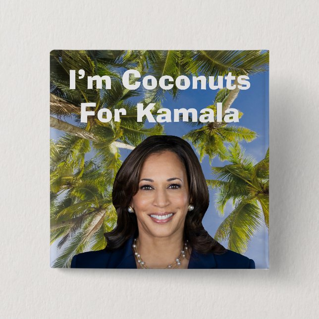 Chapa Cuadrada Soy Cocos para Kamala (Anverso)