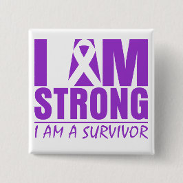 Chapa Cuadrada Soy fuerte - Soy un sobreviviente - Lupus