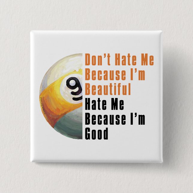 Chapa Cuadrada Soy Hermosa, Soy Buena 9 Ball (Anverso)