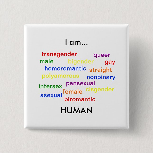 Chapa Cuadrada Soy humano (Anverso)