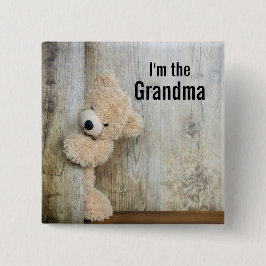 Chapa Cuadrada Soy la foto de la abuela Cute Stuffed Bear