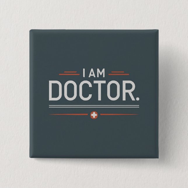 Chapa Cuadrada Soy Médico Square (Anverso)