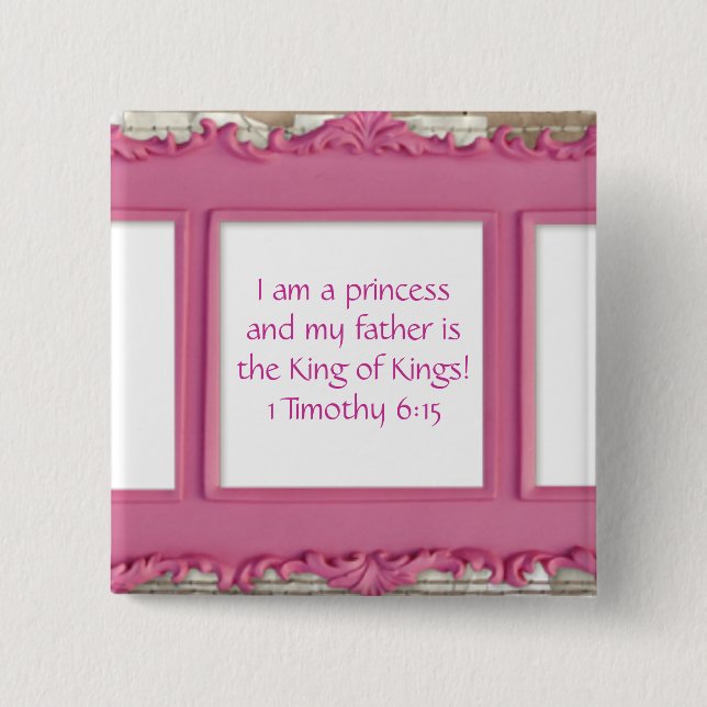 Chapa Cuadrada Soy princesa y mi padre es el rey de reyes (Anverso)