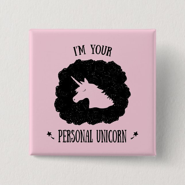 Chapa Cuadrada Soy su unicornio personal (Anverso)