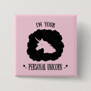Chapa Cuadrada Soy su unicornio personal