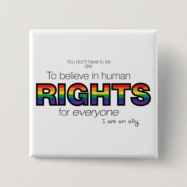 Chapa Cuadrada Soy un aliado (Anverso)