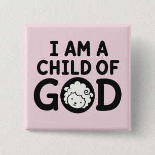 Chapa Cuadrada SOY UN HIJO DE DIOS   Regalo cristiano para baby s