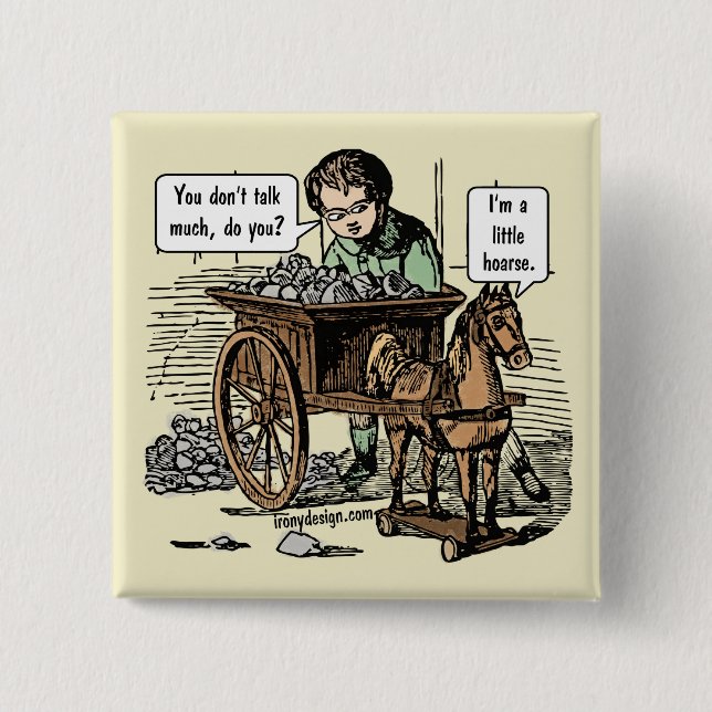 Chapa Cuadrada ¡Soy un poco ronco! Horse Pun (Anverso)