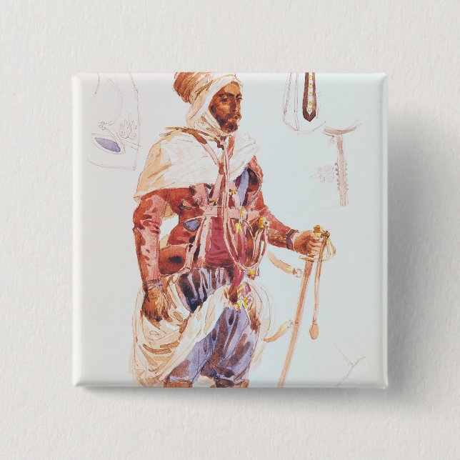 Chapa Cuadrada Spahi con su espada, c.1854 (Anverso)