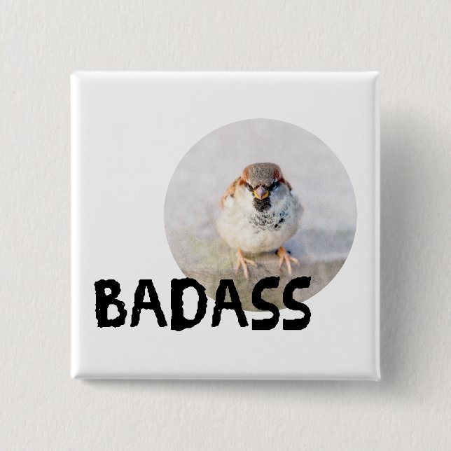 Chapa Cuadrada Sparrow - Badass (Anverso)