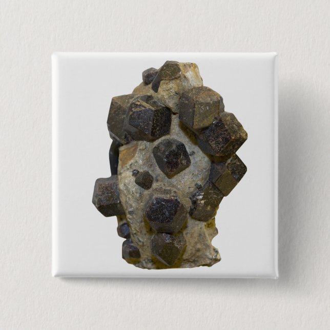 Chapa Cuadrada Spessartite en matriz (Anverso)