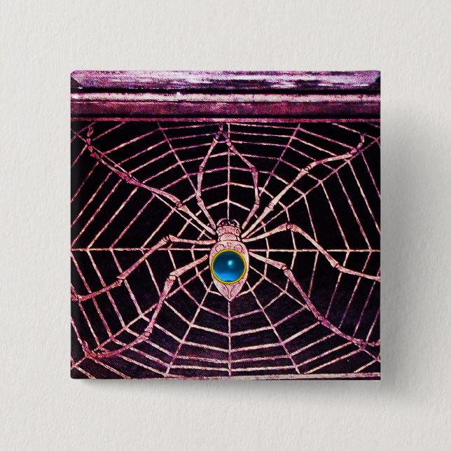 Chapa Cuadrada SPIDER Y WEB Blue Sapphire Black (Anverso)