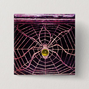 Chapa Cuadrada SPIDER Y WEB Yellow Topaz Black