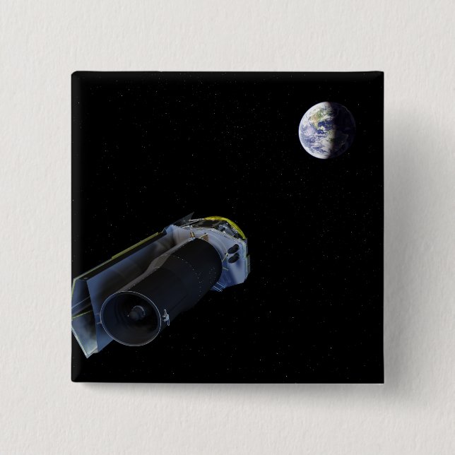 Chapa Cuadrada Spitzer señala su antena de alta ganancia (Anverso)