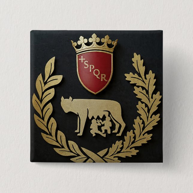 Chapa Cuadrada +SPQR Votó Pro Roma (Anverso)