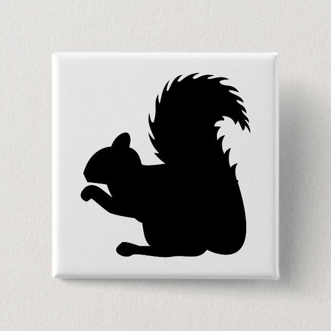 Chapa Cuadrada Squirrel Silhouette (Anverso)