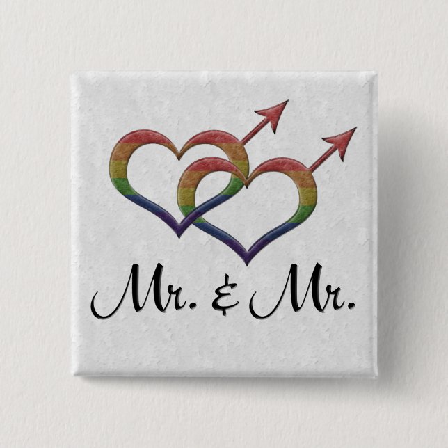 Chapa Cuadrada Sr. y Sr. Gay Pride Interrelacionar Símbolos de Gé (Anverso)