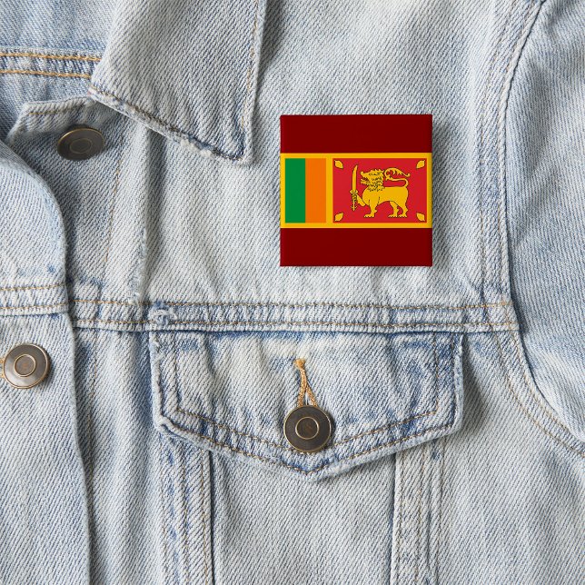 Chapa Cuadrada Sri Lanka National Flag Lion Symbol (Subido por el creador)