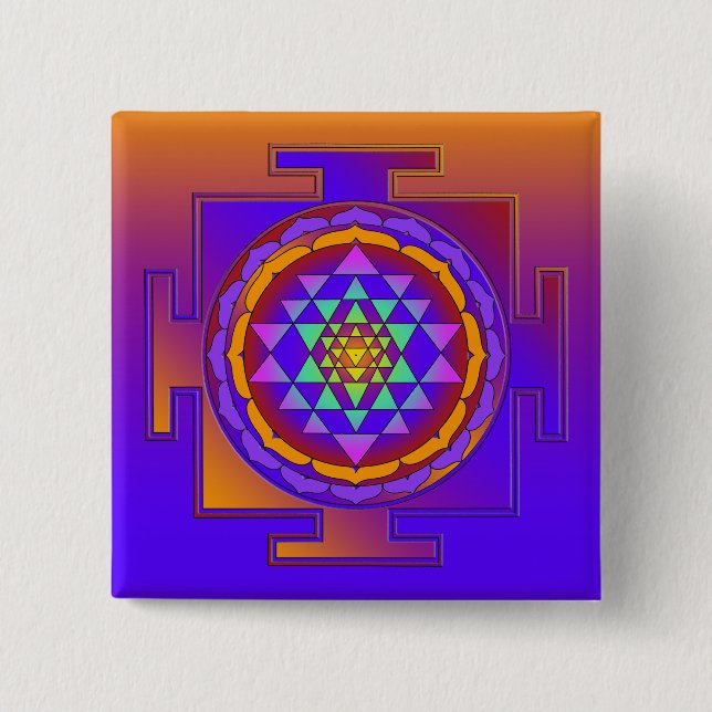Chapa Cuadrada SRI YANTRA colorido + sus ideas (Anverso)