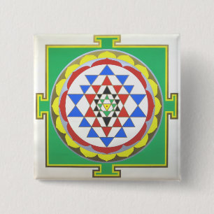 Chapa Cuadrada Sri Yantra Geometría Sagrada - Colores Precisos