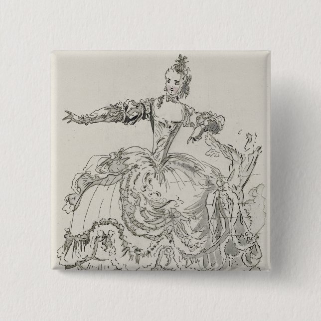 Chapa Cuadrada Srta. Puvigne como la estatua viva, en Pigmalion, (Anverso)