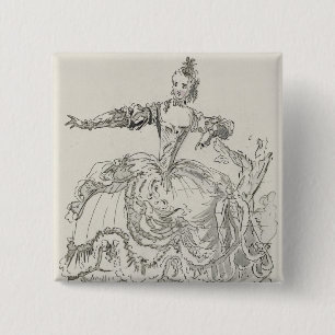 Chapa Cuadrada Srta. Puvigne como la estatua viva, en Pigmalion,