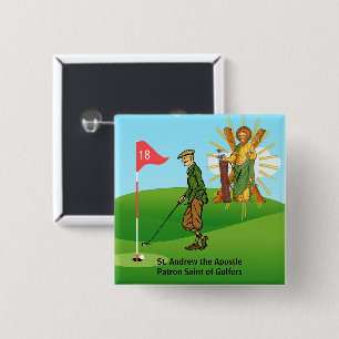 Chapa Cuadrada St. Andrew y golfista masculino elegante