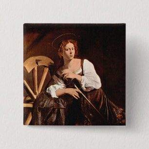 Chapa Cuadrada St. Catherine de Alexandría por Caravaggio