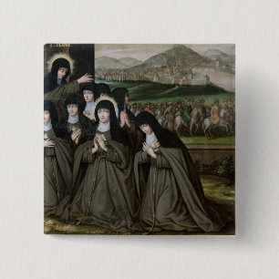 Chapa Cuadrada St. Claire con su hermana, Inés y monjas