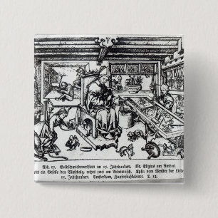 Chapa Cuadrada St. Eligius como orfebre en su taller